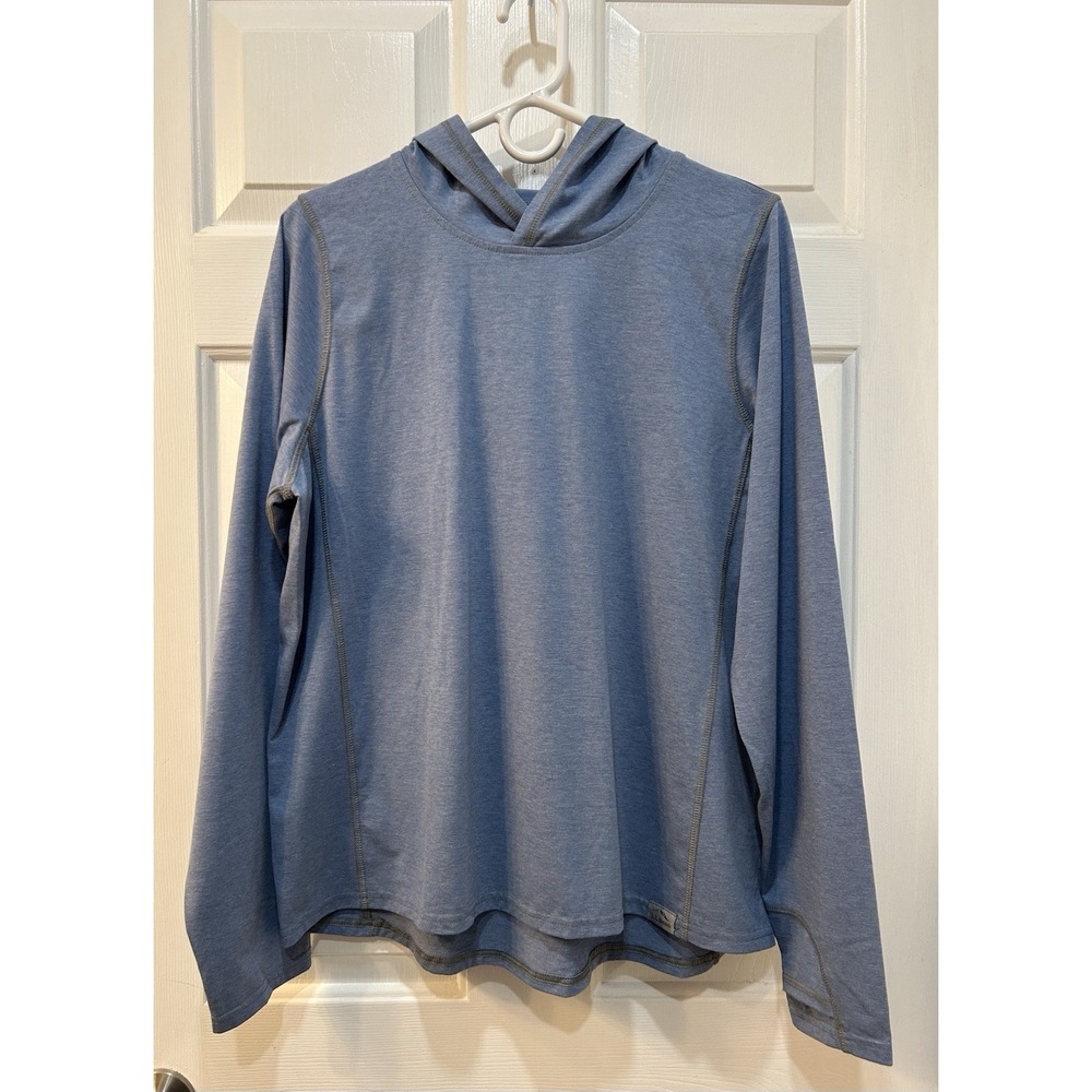 L.L. Bean Women's Insect Shield Hoodie Large Blue Lightweight Hiking Outdoor